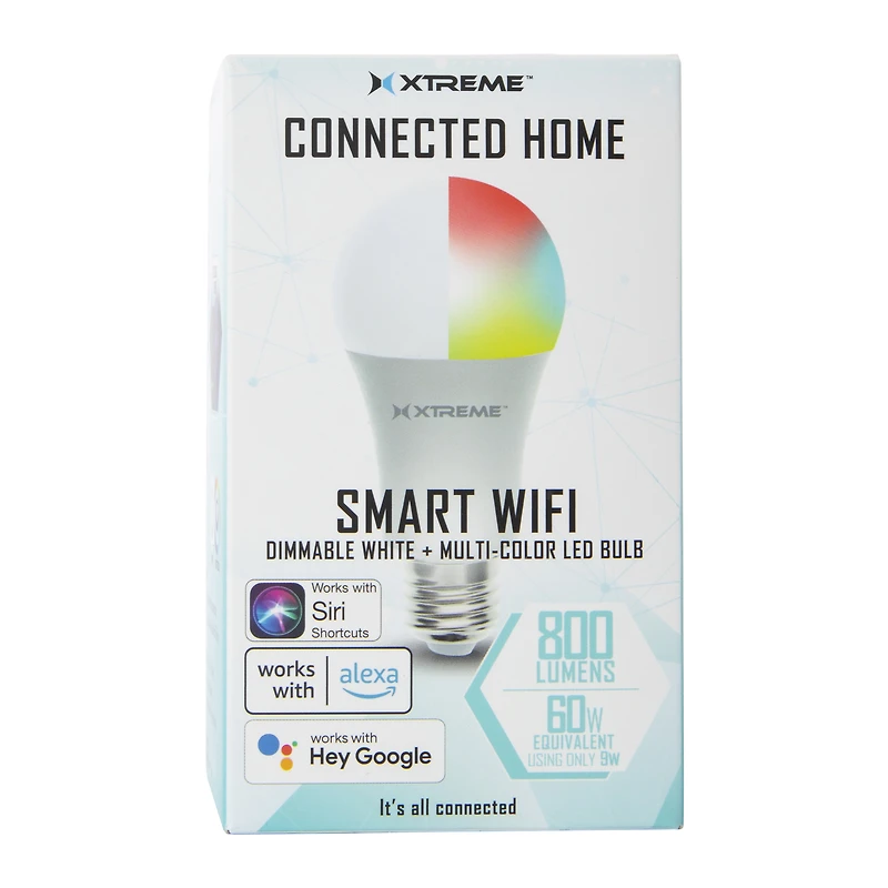 connected home smart wi-fi LED dimmable light bulb