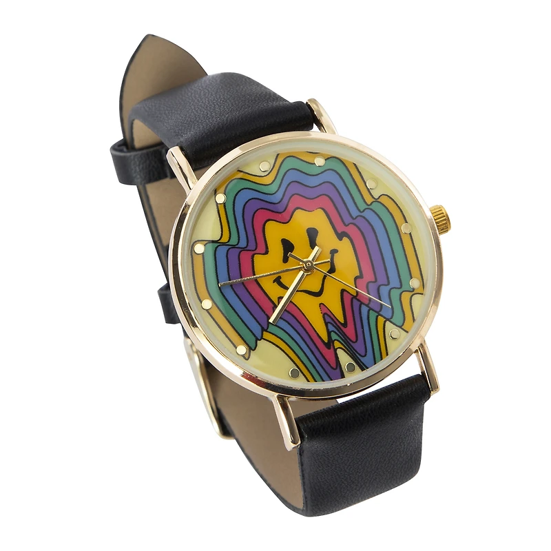 printed dial analog watch