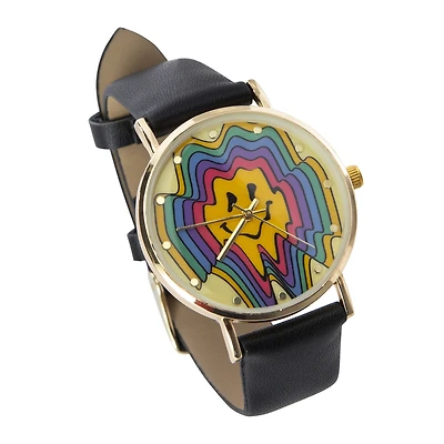printed dial analog watch