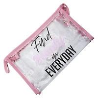 translucent cosmetic bag 11in x 7in