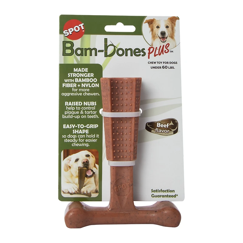 bam-bones plus™ beef-flavored chew toy for dogs 6in