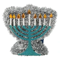 hanukkah tinsel menorah 5.25in