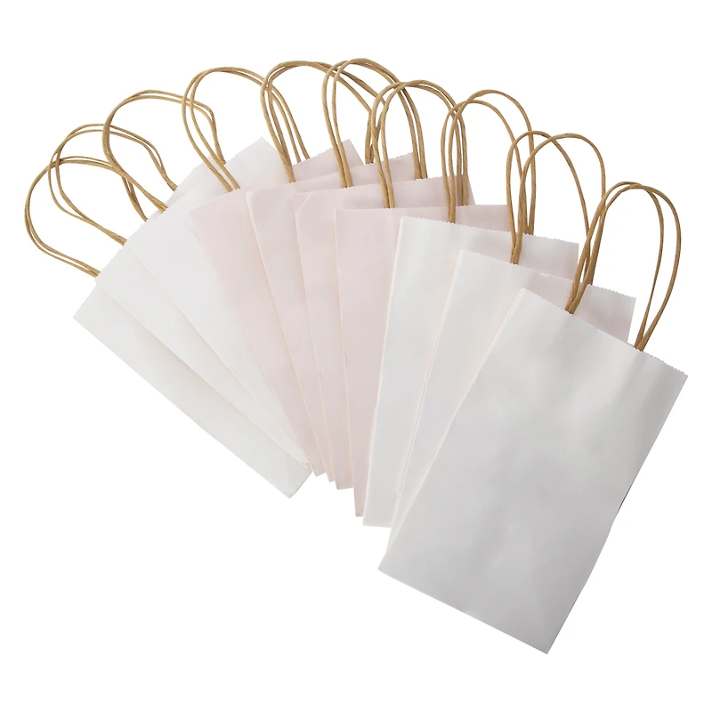 small pink kraft gift bags 8.35in x
5.2in 10-pack