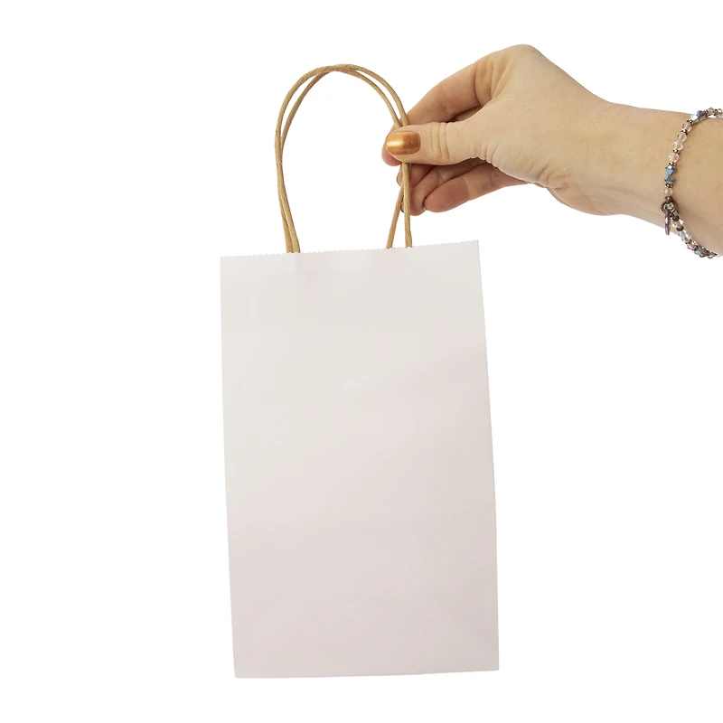 small pink kraft gift bags 8.35in x
5.2in 10-pack