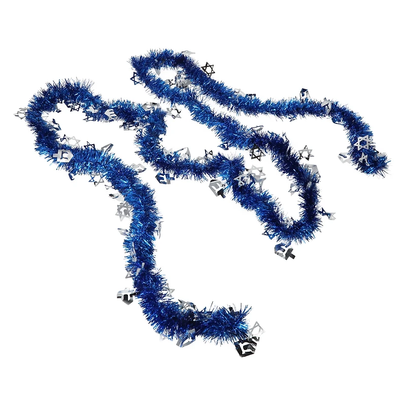 hanukkah tinsel garland 9ft
