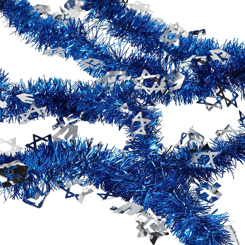 hanukkah tinsel garland 9ft