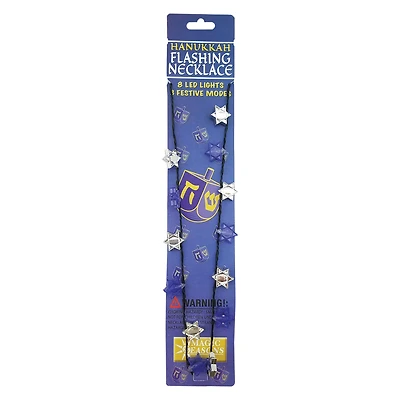 Hanukkah Flashing LED Necklace