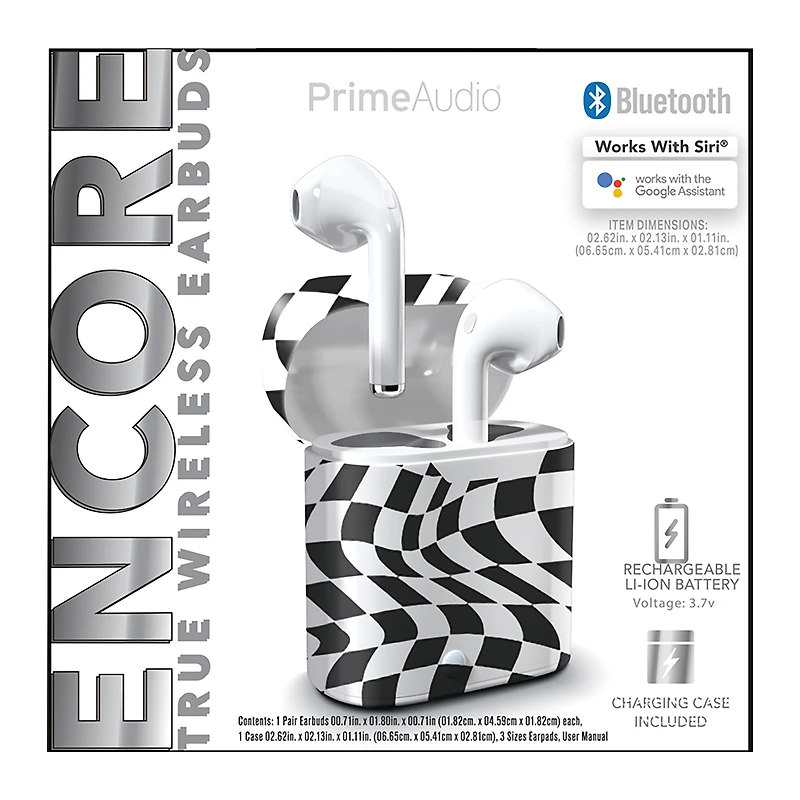 encore bluetooth® earbuds with microphone & pattern case