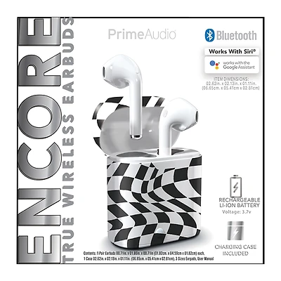 encore bluetooth® earbuds with microphone & pattern case