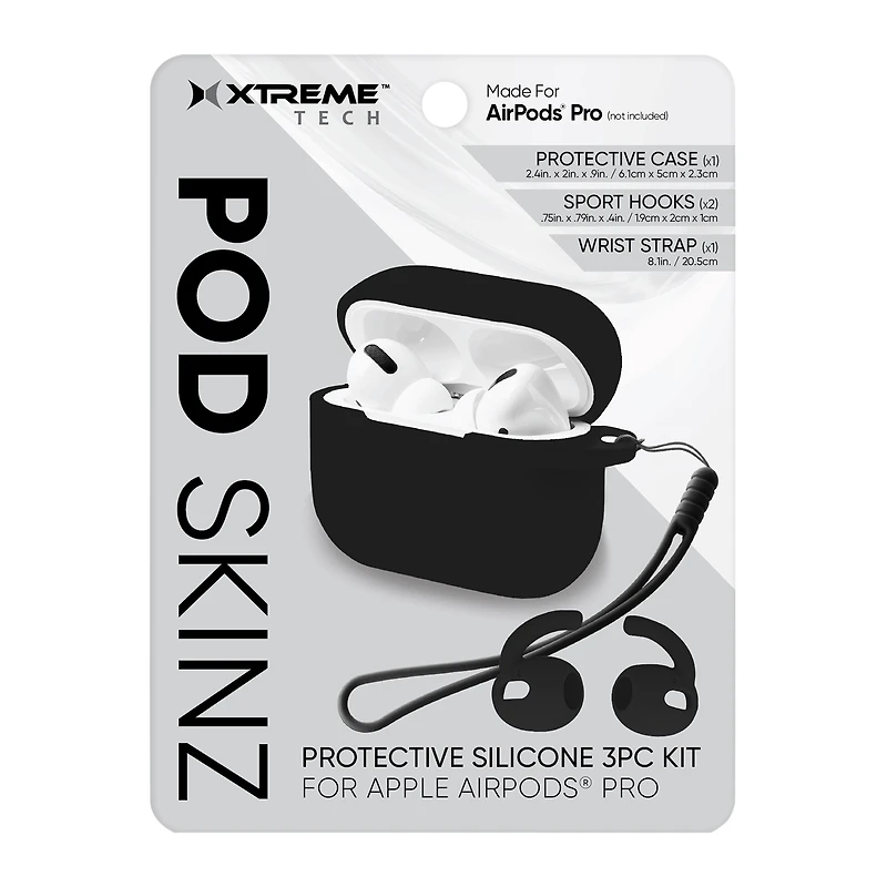 pod skinz for AirPods Pro® silicone case & accessories 3-piece