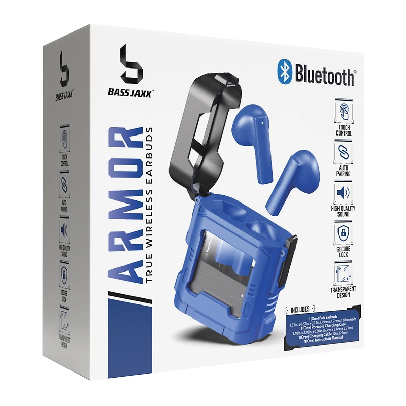 armor bluetooth® earbuds with secure case