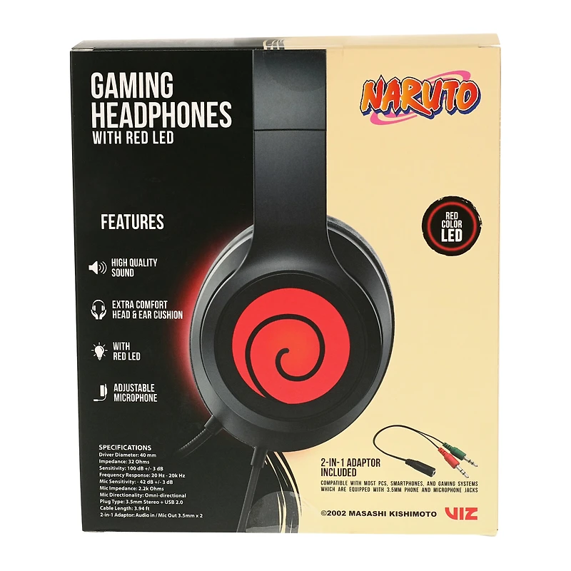 naruto™ LED gaming headphones with mic