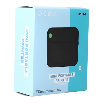 Mini Bluetooth® Portable Inkless Printer 3.15in x