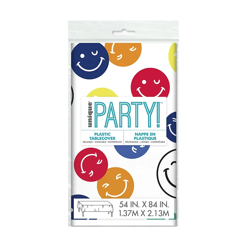 happy face table cover 4.5ft x 7ft