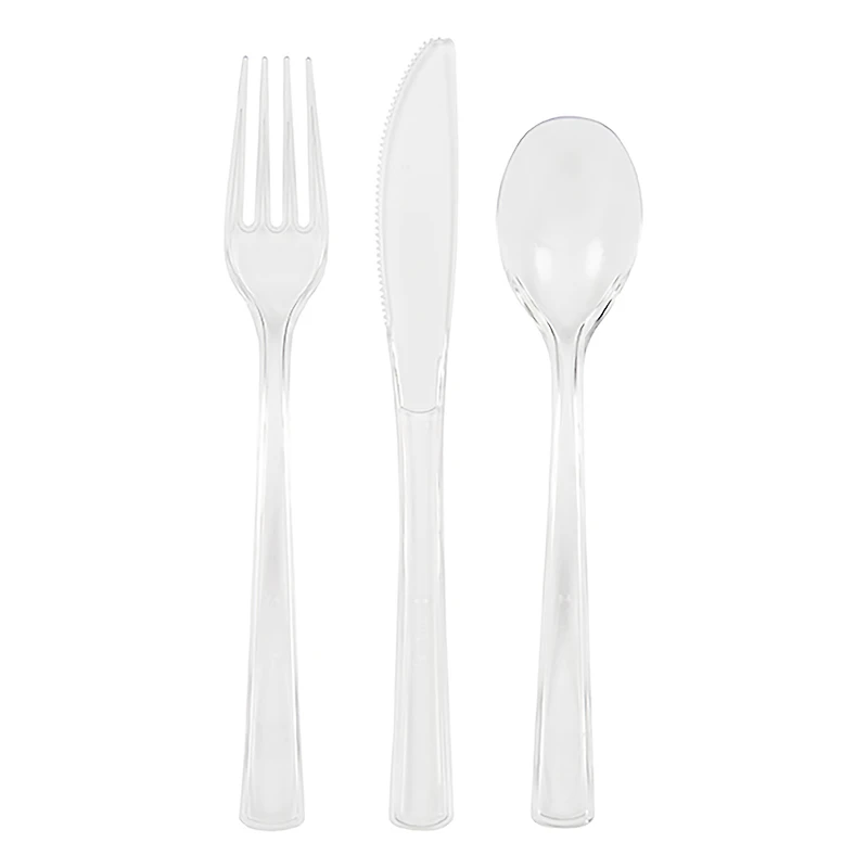 clear plastic cutlery 18-count set