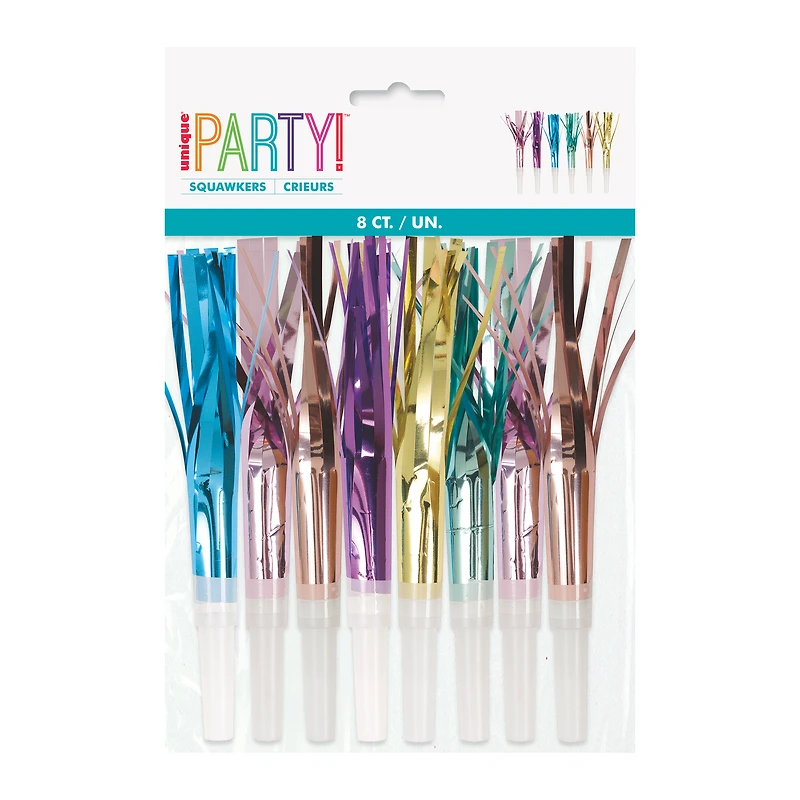 pastel horn noise makers 6-count