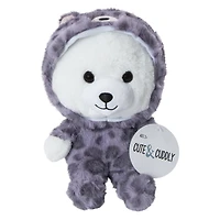 hooded stuffed bear plush 9in