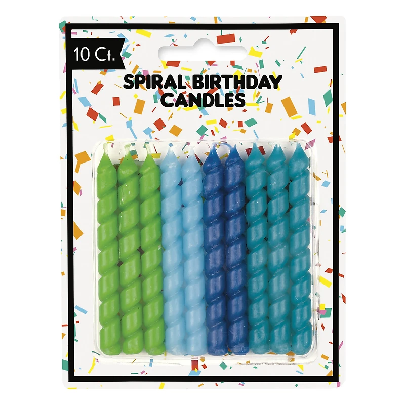 spiral birthday candles 10-count