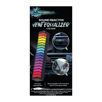 LED sound reactive equalizer for car vent