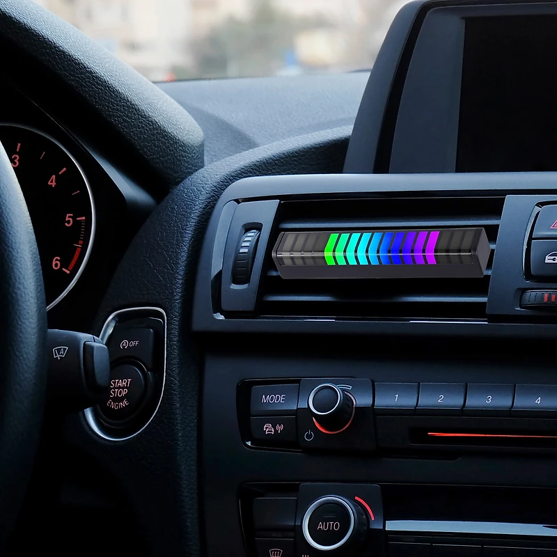 LED sound reactive equalizer for car vent