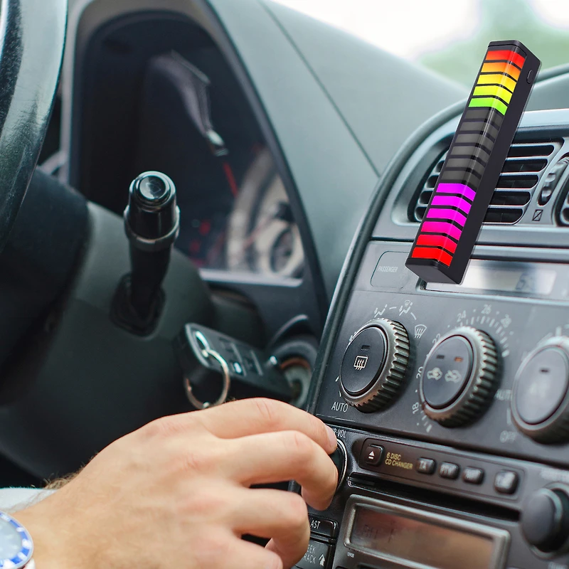 LED sound reactive equalizer for car vent