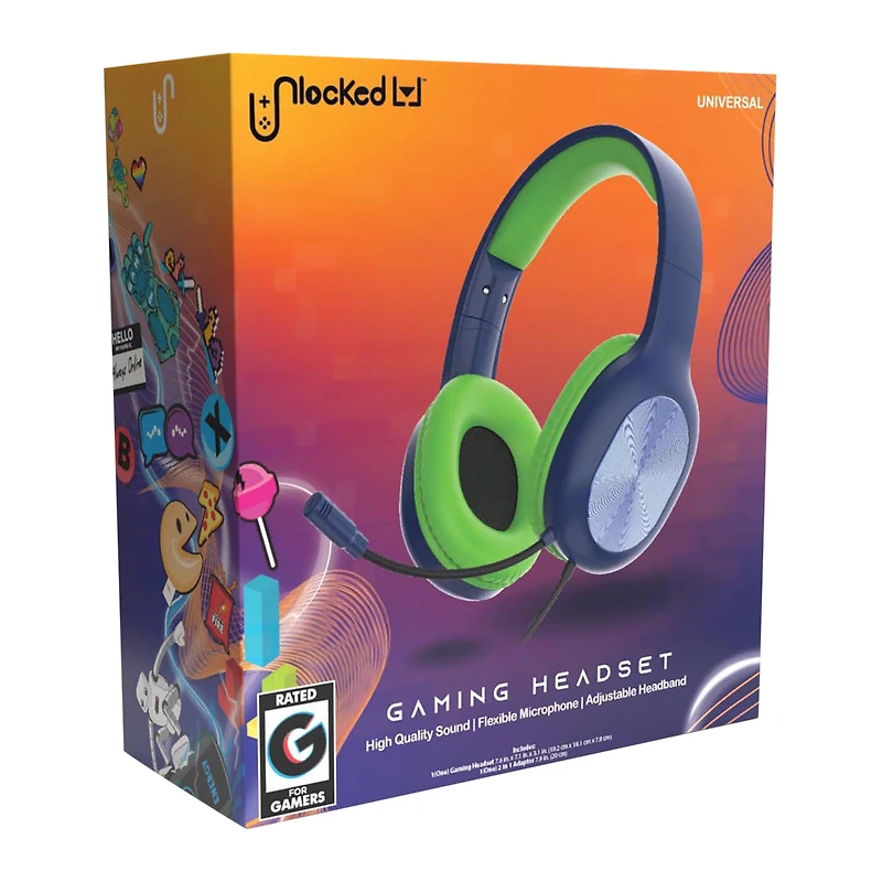 unlocked lvl™ metallic gaming headset with mic