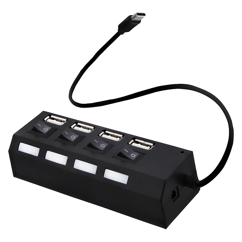 USB-C 2.0 4-Port Charging Hub With Power Switches