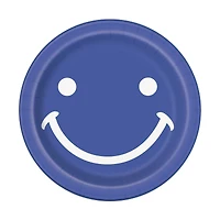 9in happy face paper dinner plates 8-count