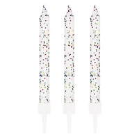 white glitter birthday candles 10-count
