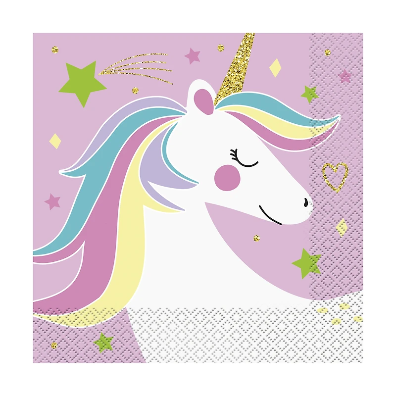 magical unicorn paper napkins 16-count
