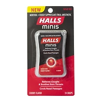 halls® minis cherry sugar-free cough suppressant 24-count
