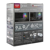 monster® smart illuminessence™ digit 3D LED art panels starter kit