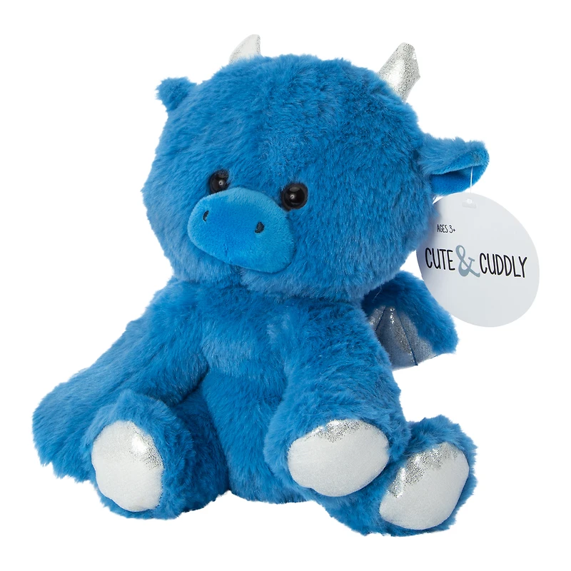 fluffy sitting dragon plush 9in