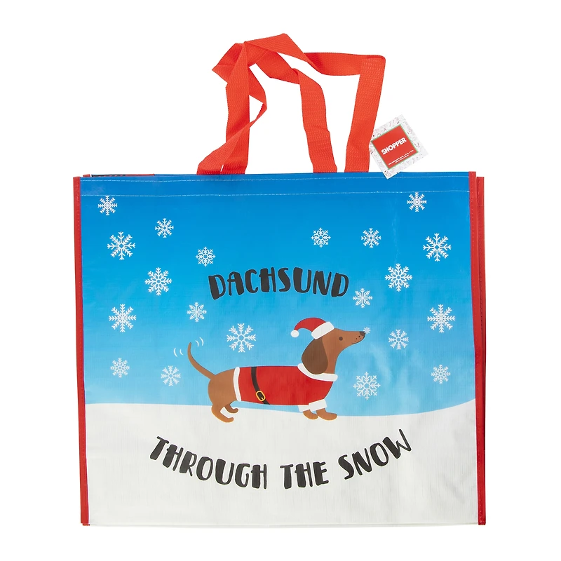 reusable holiday shopper bag 20.5in x 17.7in