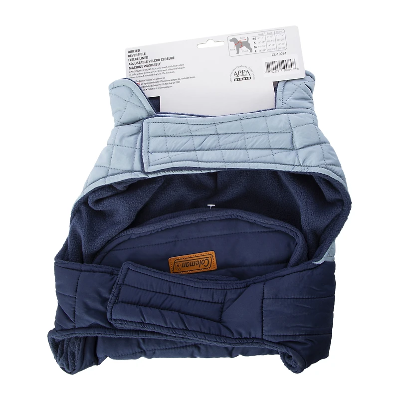 coleman® reversible pet quilted fleece puffer jacket