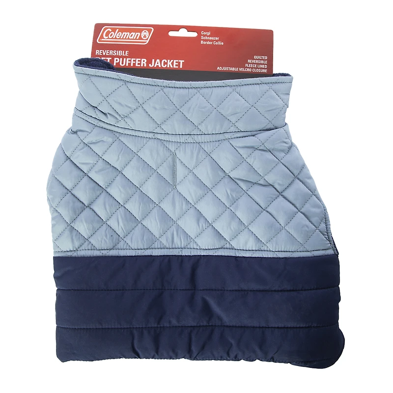 coleman® reversible pet quilted fleece puffer jacket