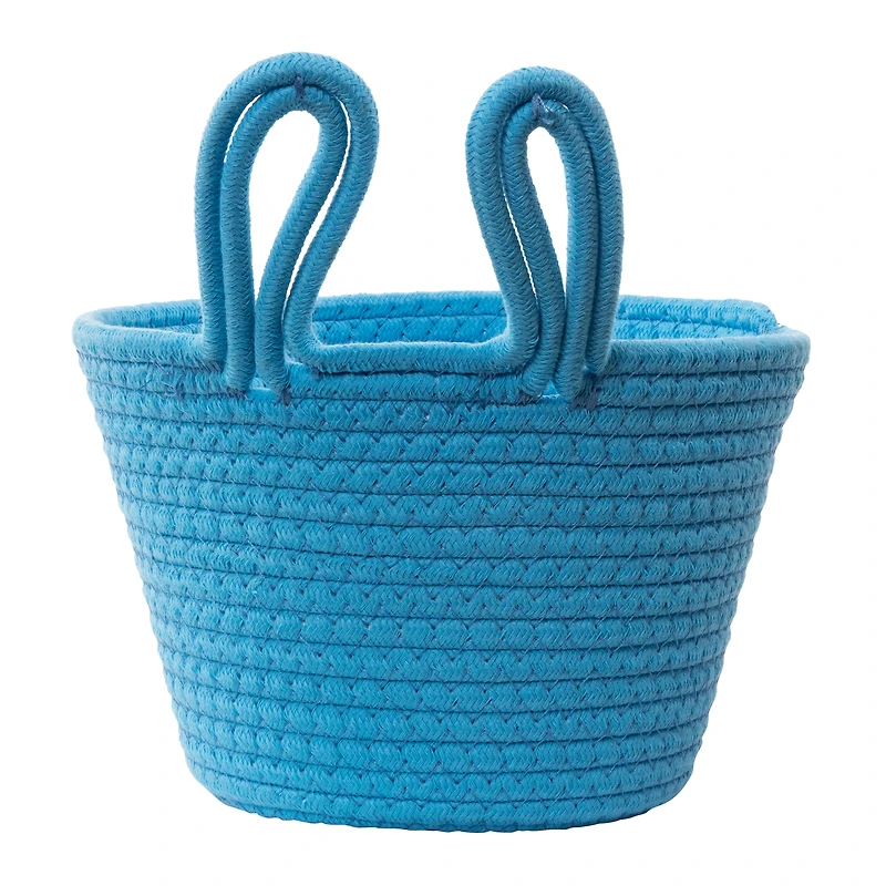 coiled rope bunny easter basket 9in