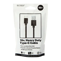 10ft heavy duty USB-C charging cable - white