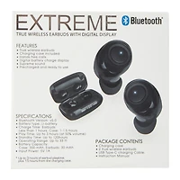 extreme bluetooth® earbuds with mic & digital display
