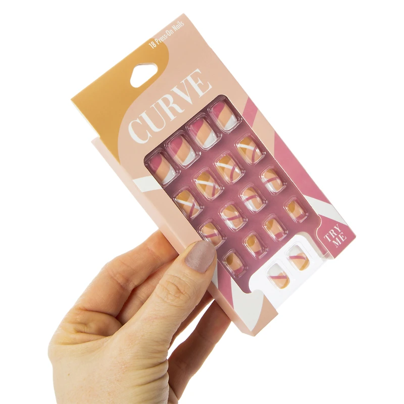 press on faux nails 18-piece set