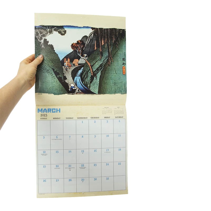 japanese woodblock 16-month 2023 wall calendar