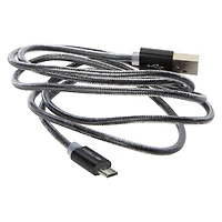 4ft chrome braid micro-USB cable