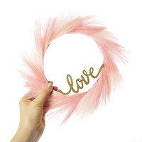 valentine faux pampas wreath with quote 12in