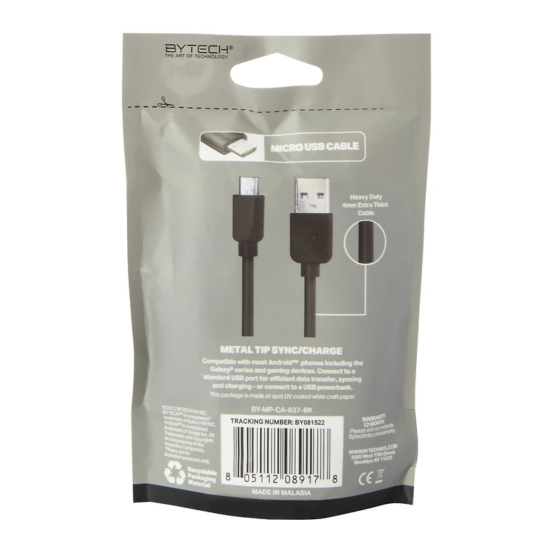 10ft heavy duty micro-usb cable - pink