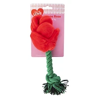 valentine rose rope dog toy 10in