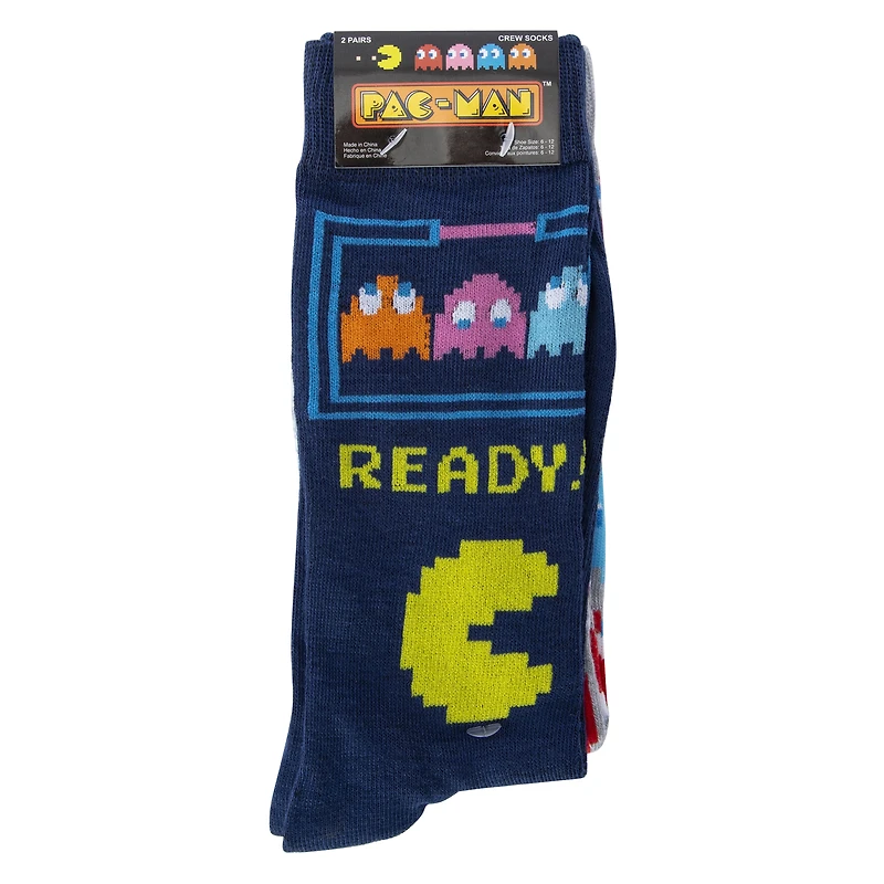 PAC-MAN  Mens Crew Socks 2-Pack