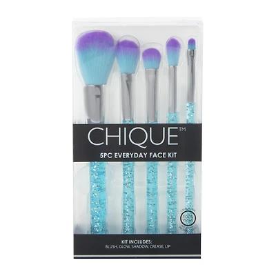 chique™ everyday makeup brush kit 5-piece