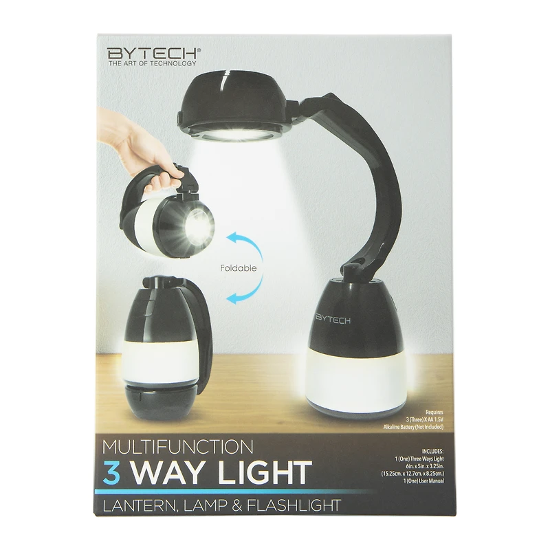 3-in-1 LED lantern, flashlight, lamp