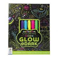 kaleidoscope neon glow in the dark book & gel pen kit