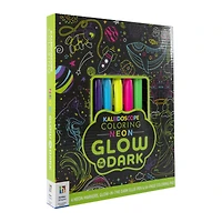 kaleidoscope neon glow in the dark book & gel pen kit